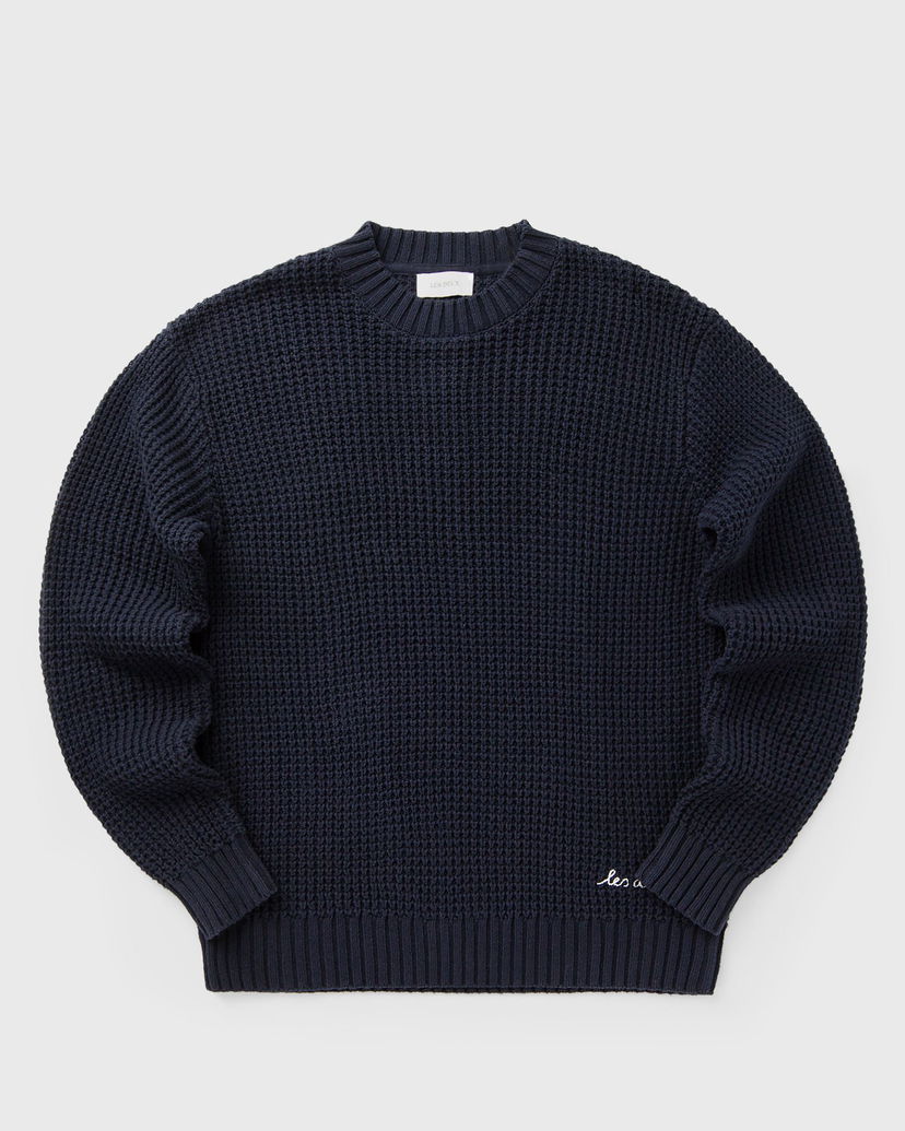 Džemper Les Deux Waffle Crewneck Knit Tamnoplava | 1000570-460