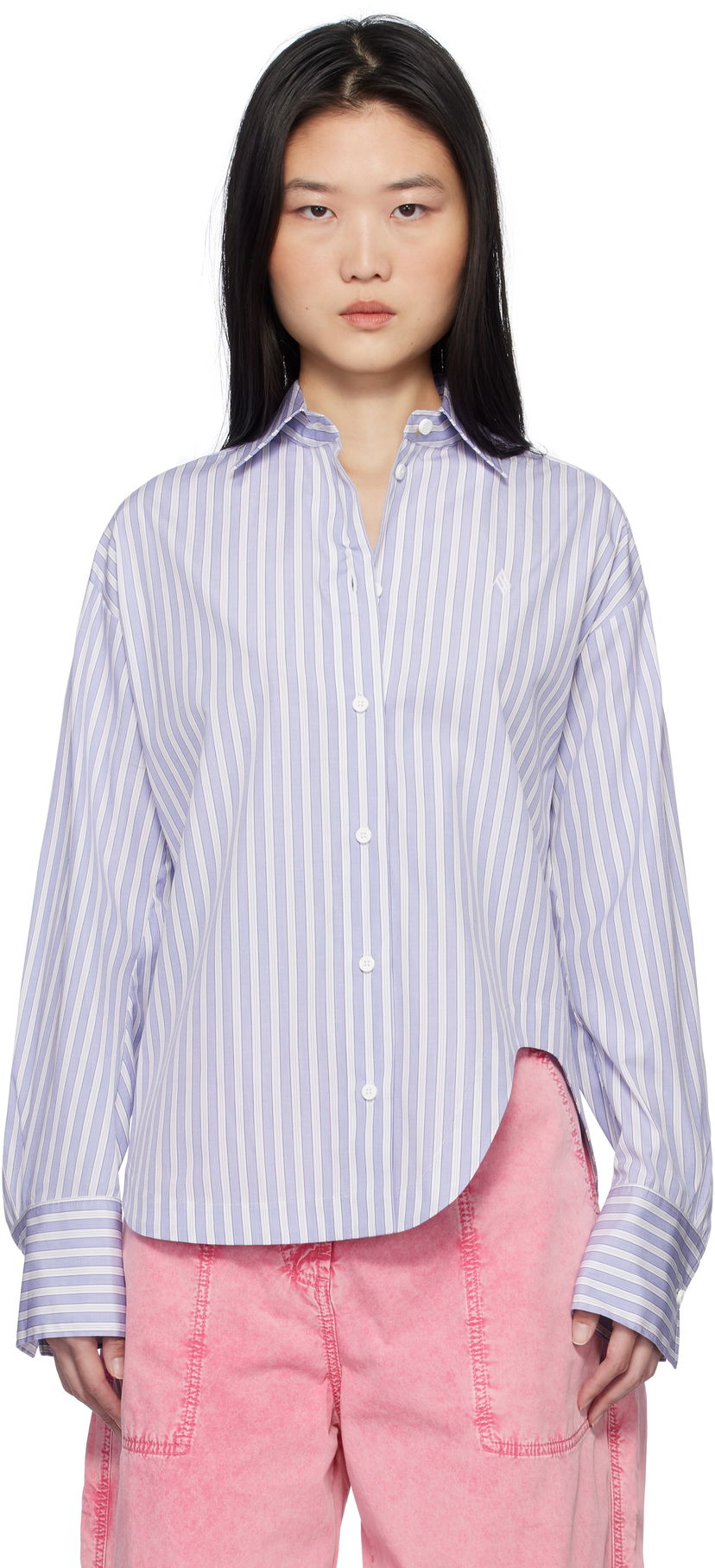 Košulja The Attico Attico Eliza Striped Shirt Ljubičasta | 250WCH00014 CCC051AA