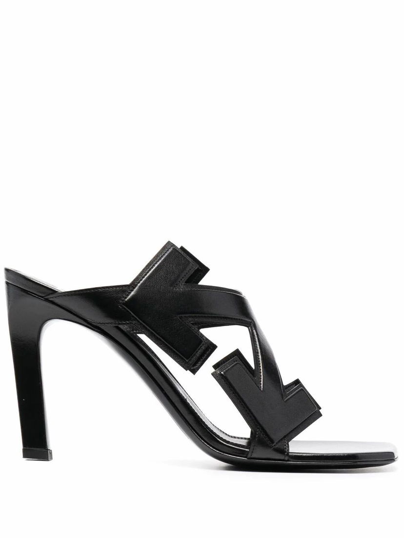 Tenisice i cipele Off-White Off-White Arrow Leather Heeled Sandals Crna | OWIH010S21LEA0011000