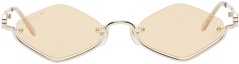 Sunčane naočale Gucci Gold Geometric Sunglasses Metalik | GG1604S-004
