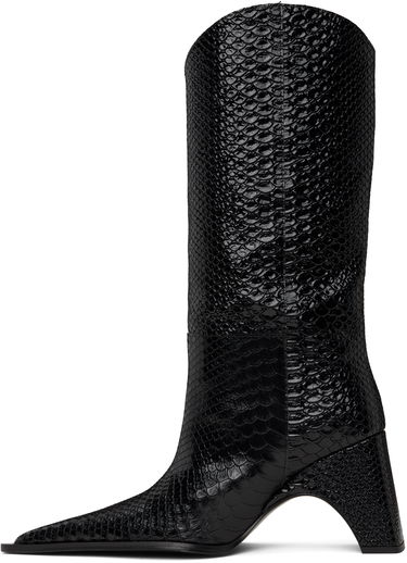 Odjeća Coperni Coperni Python Embossed Bridge Cowboy Boots Crna | COPSH16F6047, 2