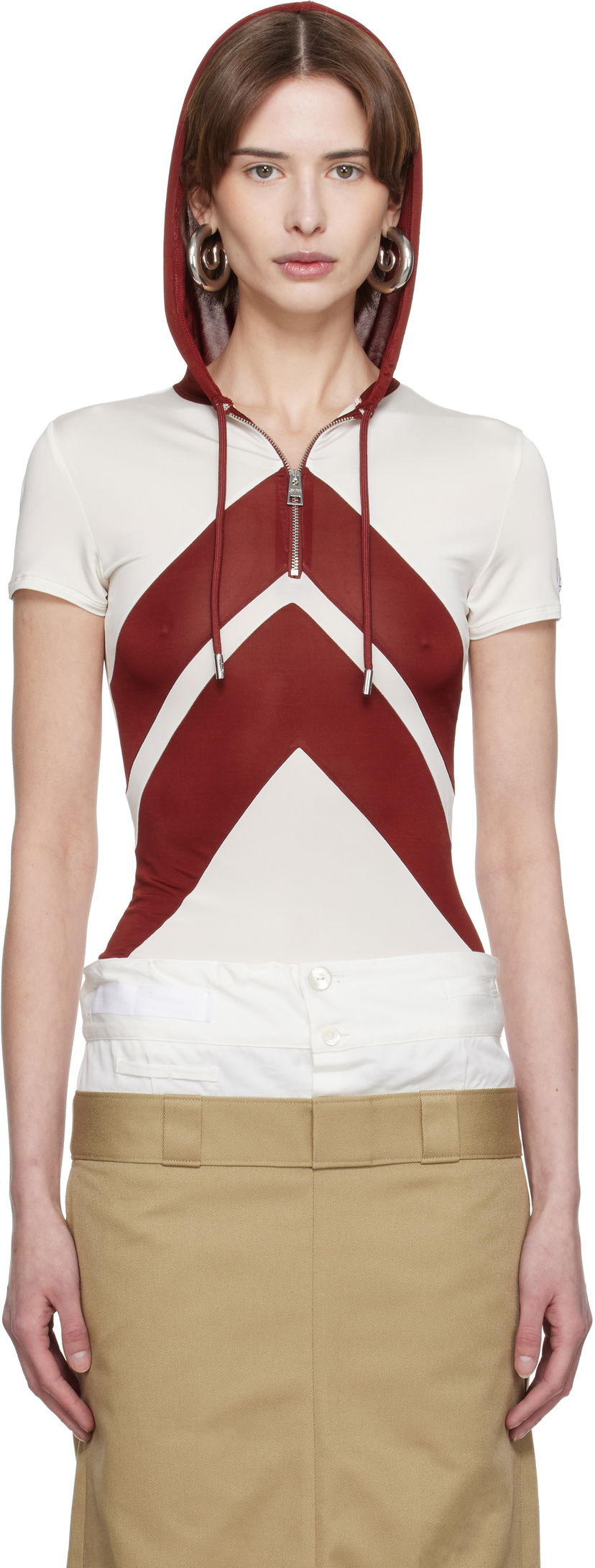 Dukserice Jean Paul Gaultier Jean Paul Gaultier 'The Chevrons' Hooded Top Crvena | 25/33-F-TS109P-J084-0128