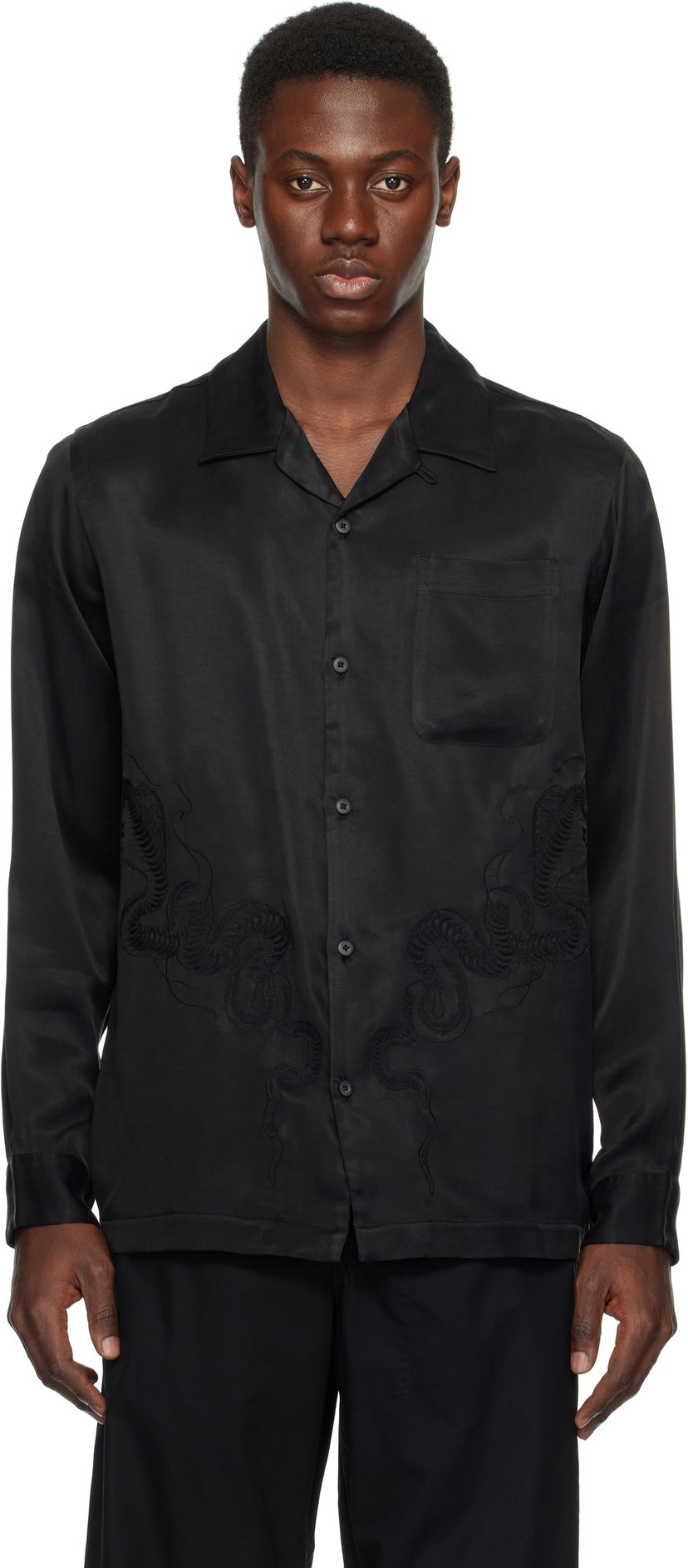 Košulja Maharishi Maharishi Year of the Snake Cupro Shirt Crna | 6121