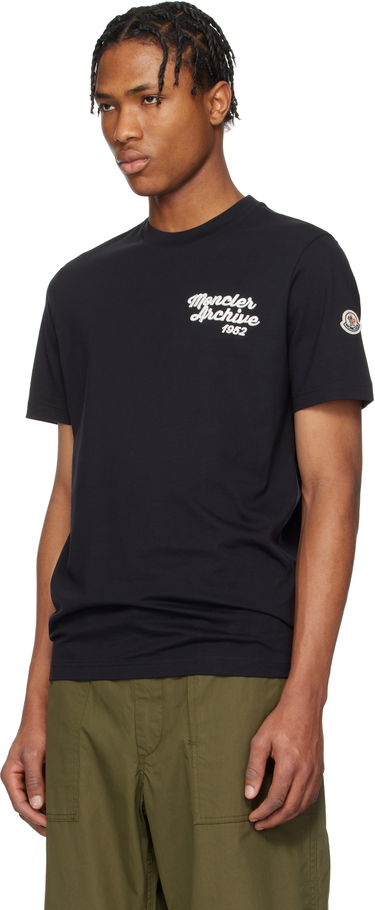 Majica kratkih rukava Moncler Moncler Archive Embroidered Logo Cotton T-Shirt Crna | K10918C0006389AJS, 3