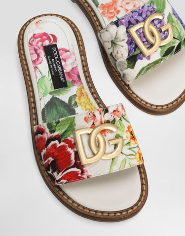 Dodaci Dolce & Gabbana Dolce & Gabbana Canvas Sliders with Flower and DG Logo Višebojno | D11316A4194HA5KU, 3