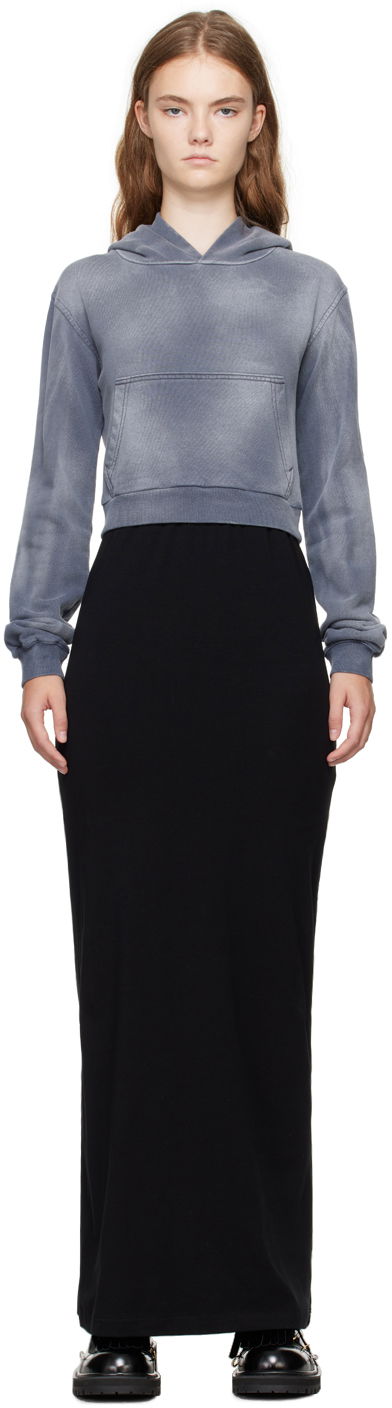 Suknja We11done We11done Layered Hoodie Maxi Dress Crna | WD-TH2-24-838-W-CH