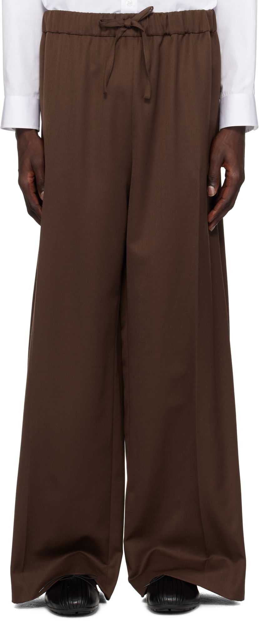 Hlače Simone Rocha Simone Rocha Wide Leg Drawstring Trousers Smeđa | 4143D 1217