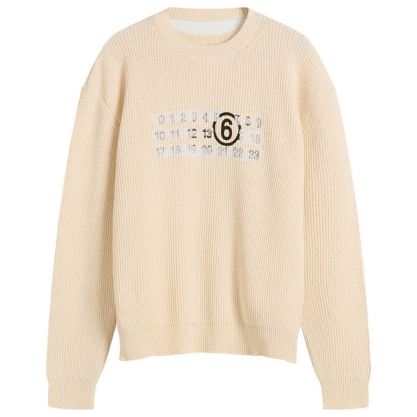 Džemper Maison Margiela Maison Margiela Logo Knit Sweater, Size Large Bež | SH2HL0022-M13124-102