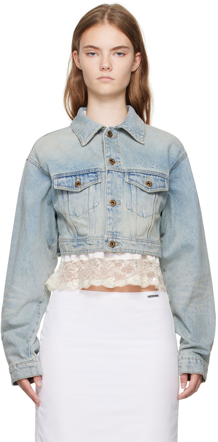 Jakna We11done Cropped Denim Jacket Plava | WD-DJ2-24-337-W-SK