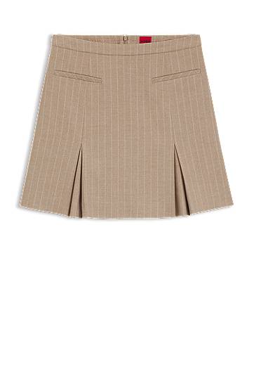 Suknja BOSS Pinstripe Flannel Mini Skirt Bež | 50542569