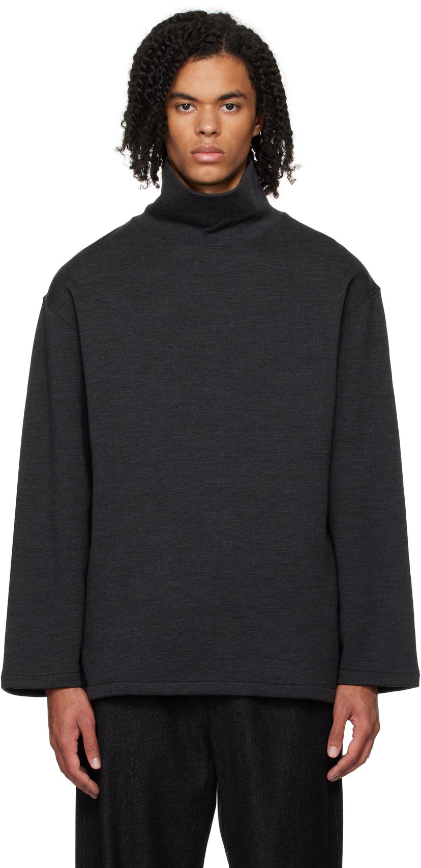 Džemper LEMAIRE Lemaire Mock Neck Sweatshirt Crna | TO1287 LJ1020