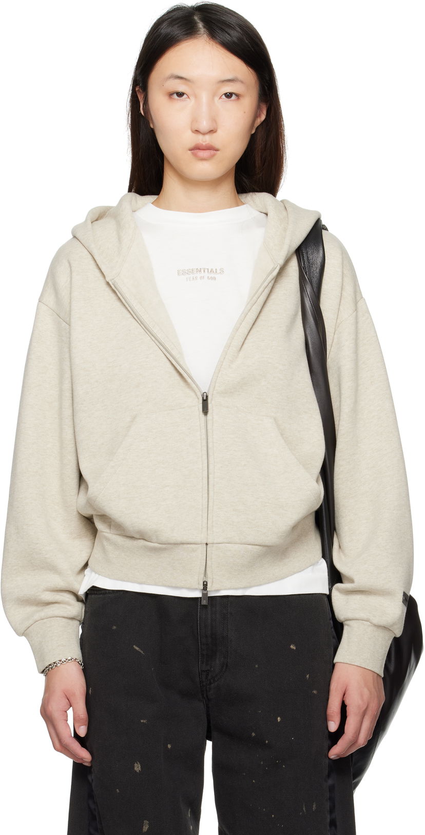 Dukserice Fear of God ESSENTIALS Classic Fit Zip-Up Hoodie Bež | 192SP255092FW