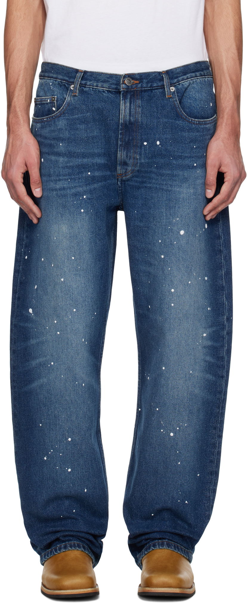 Jeans A.P.C. A.P.C. Relaxed Fit Paint Splatter Jeans Plava | COHGL-H09199