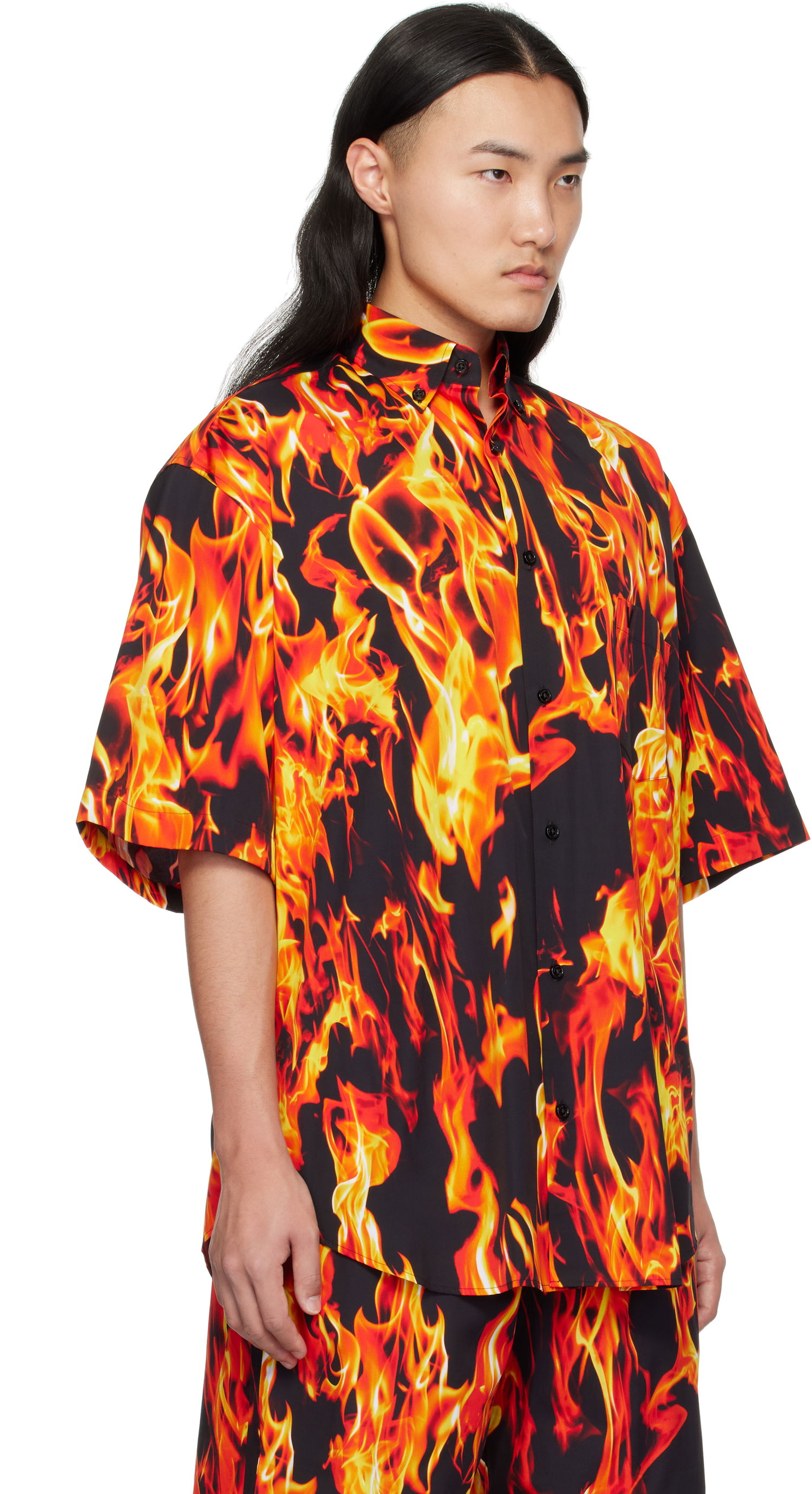 Košulja VETEMENTS Vetements Fire Print Short Sleeve Shirt Višebojno | UA66SH430X, 1