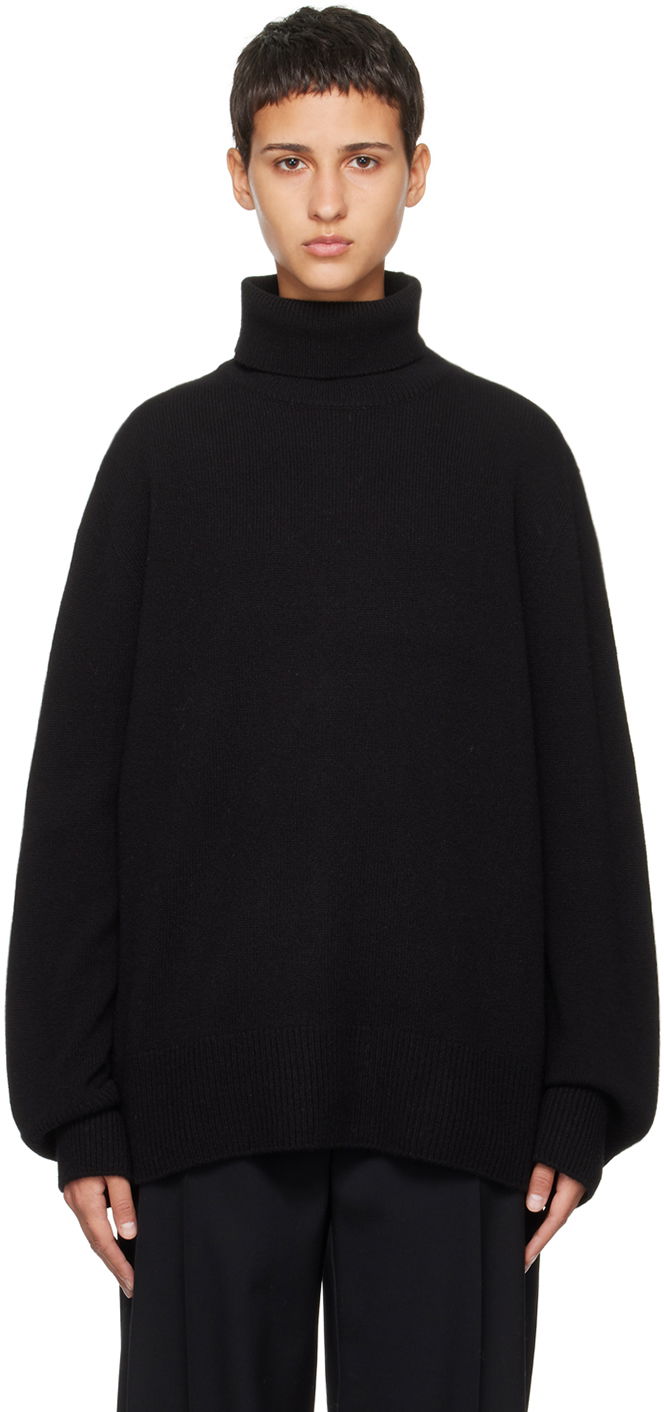 Džemper The Row Stepny Oversized Turtleneck Sweater Crna | 5583-Y184