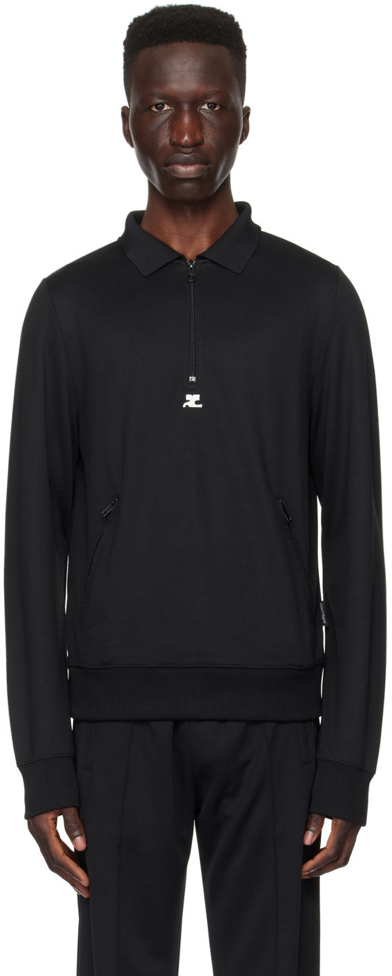 Polo majica Courrèges Courrèges Zip Sweatshirt Crna | 124JVE063JS0091