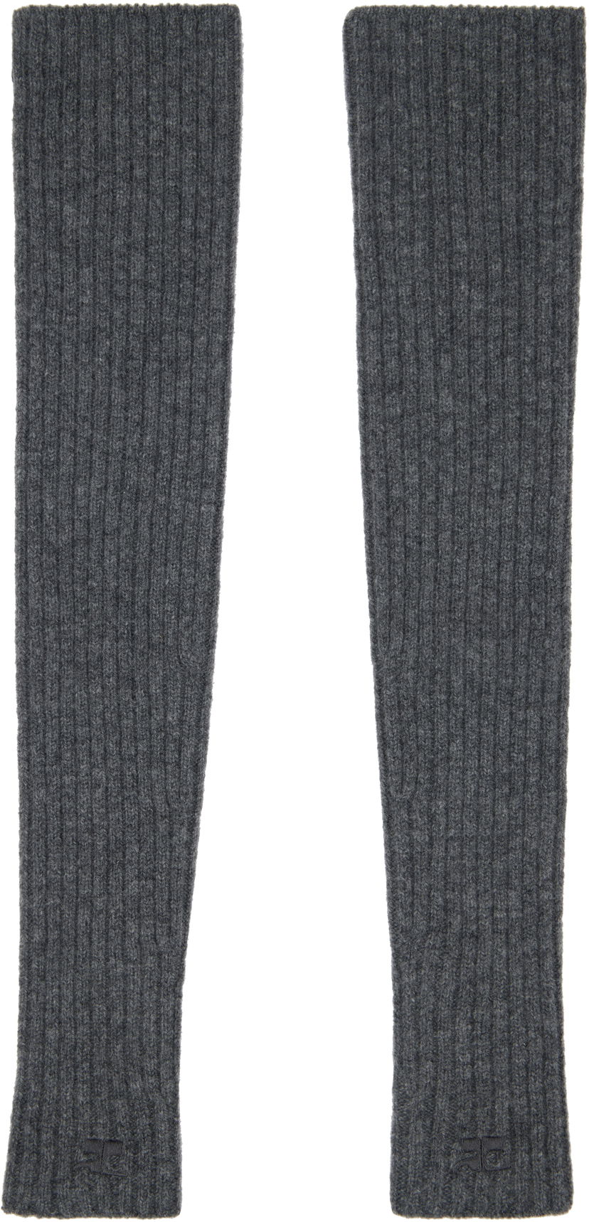 Rukavice Courrèges Courrèges Ribbed Wool Arm Warmers Siva | 324MGT021FI0062