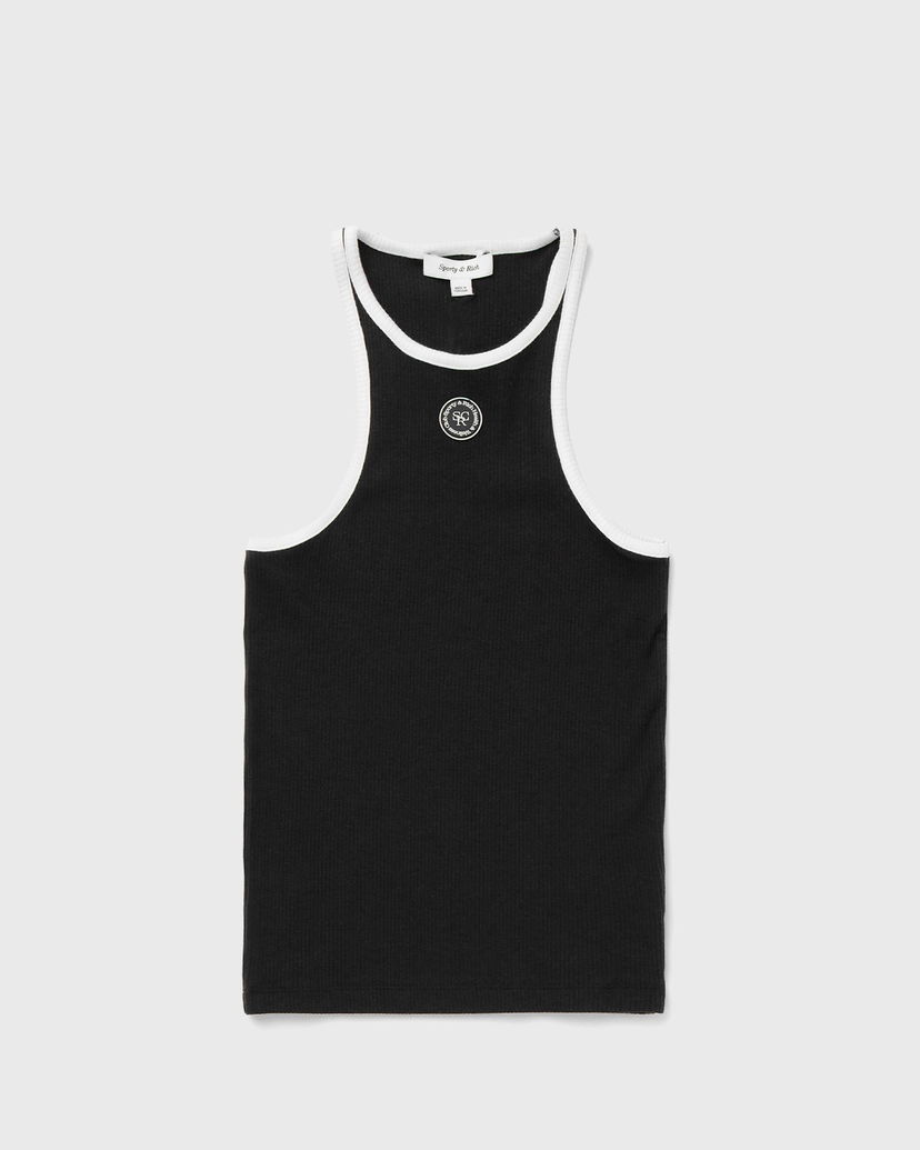 Majica bez rukava Sporty & Rich SRHWC Ribbed Tank Crna | TO033S405SB