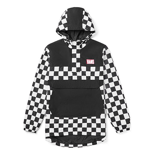 Vjetrovka Vans Checkered Print Hooded Windbreaker Crna | VN0A4MLFJ0Z
