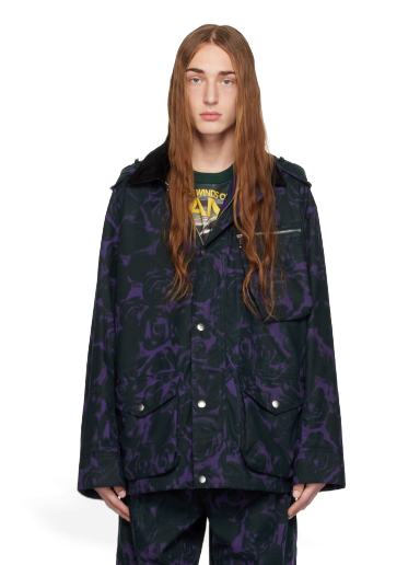 Jakna Burberry Rose Print Jacket Ljubičasta | 8076688