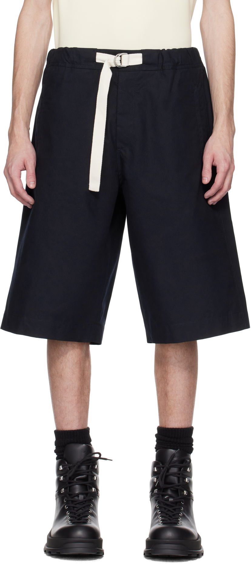 Kratke hlače Jil Sander Jil Sander Organic Cotton Bermuda Shorts Crna | J47KA0263_J45296