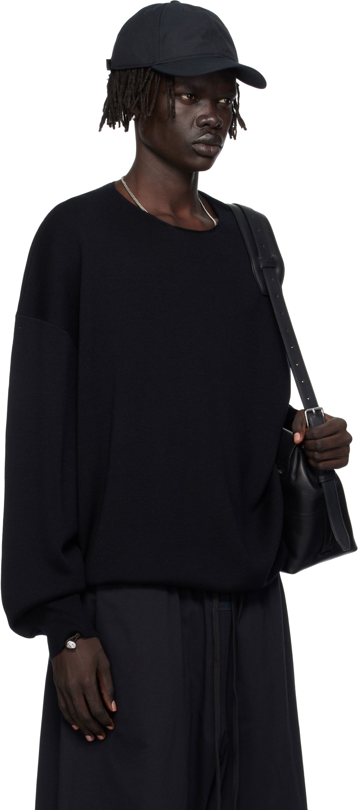 Džemper Fear of God Fear of God ESSENTIALS Long Sleeve Crewneck Sweater Crna | 192SP256490F, 1