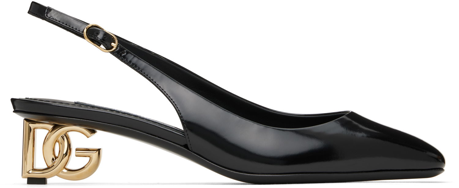 Tenisice i cipele Dolce & Gabbana Dolce&Gabbana Patent Leather Slingback Heels Crna | CG0913 A1037, 0