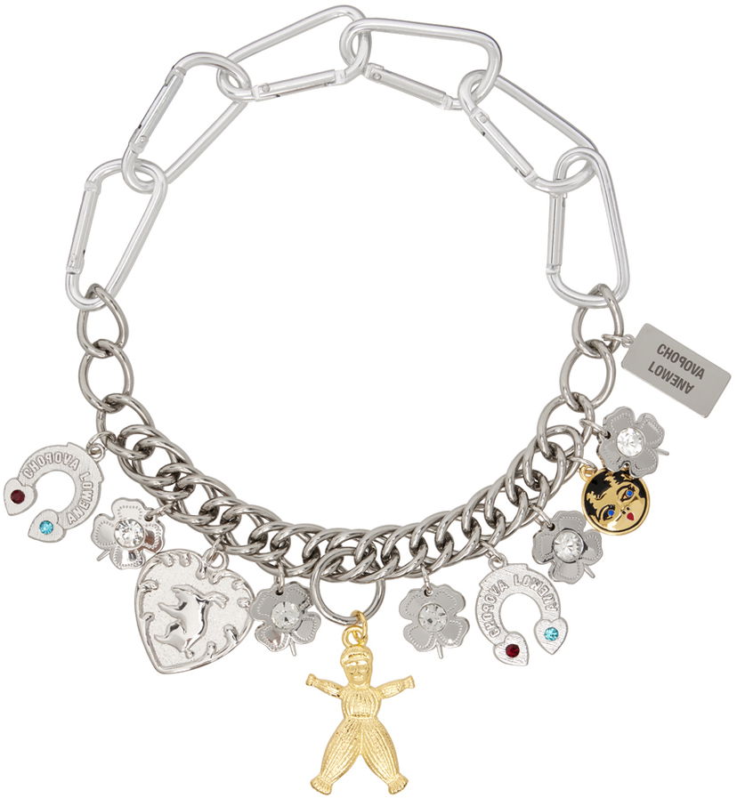 Ogrlica Chopova Lowena Silver Classic Charm Chain Necklace Metalik | 6518