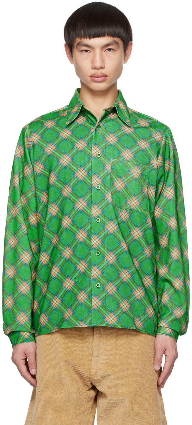 Košulja ERL Plaid Button-Up Shirt Zelena | ERL06B007