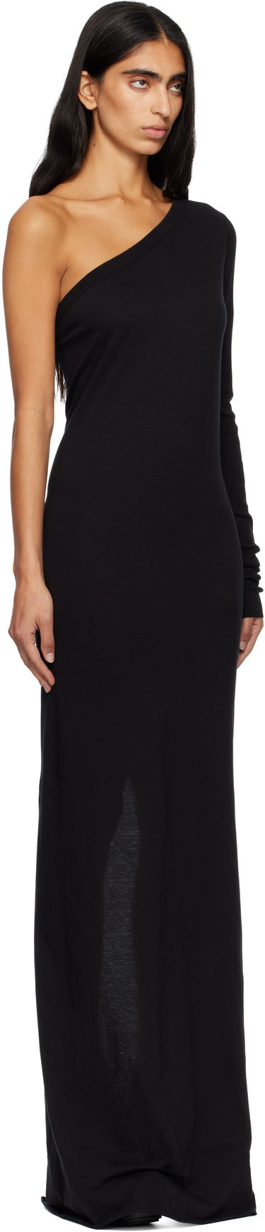 Haljina Rick Owens DRKSHDW Concordians Ziggy One-Shoulder Maxi Dress Crna | DS02E7511 RN, 1