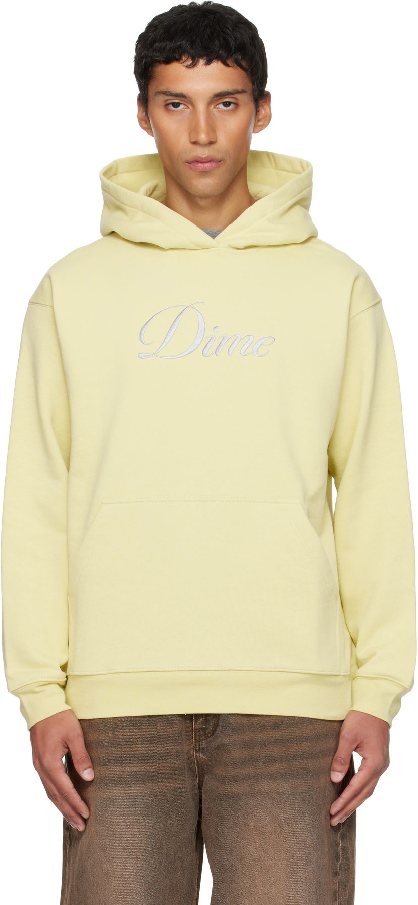 Dukserice Dime Dime Cursive Hoodie Žuta | DIMEFA2556CRE