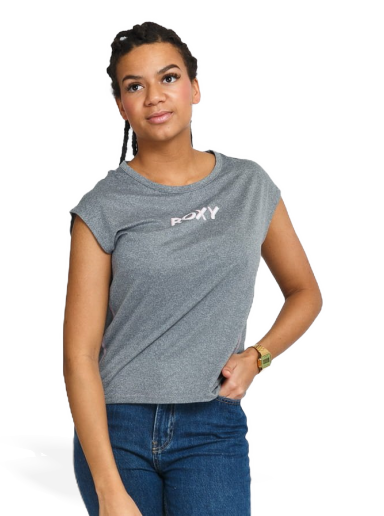 Majica kratkih rukava Roxy Training Girl Tee Siva | ERJKT03811-KVJ0