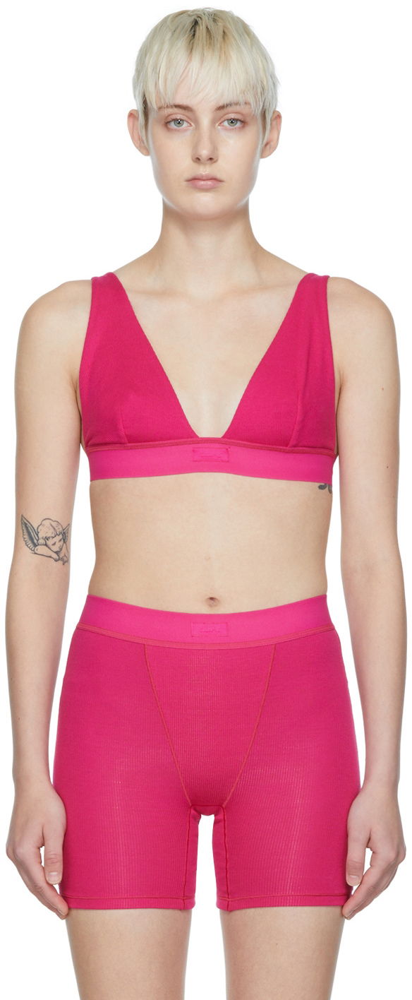 Grudnjak SKIMS Women's Plunge Rib Bralette Ružičasta | Br-plg-0037