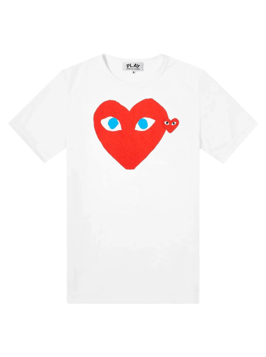 Majica kratkih rukava Comme des Garçons PLAY Double Heart Logo T-Shirt Bijela | P1T085