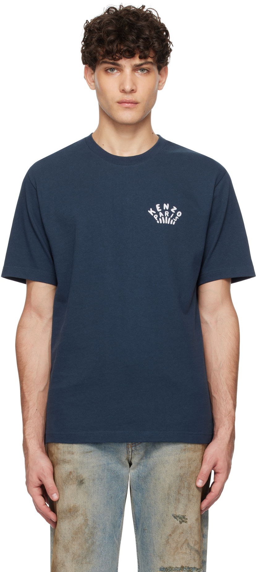 Majica kratkih rukava KENZO Embroidered Logo T-Shirt Plava | FF55TS4954SI