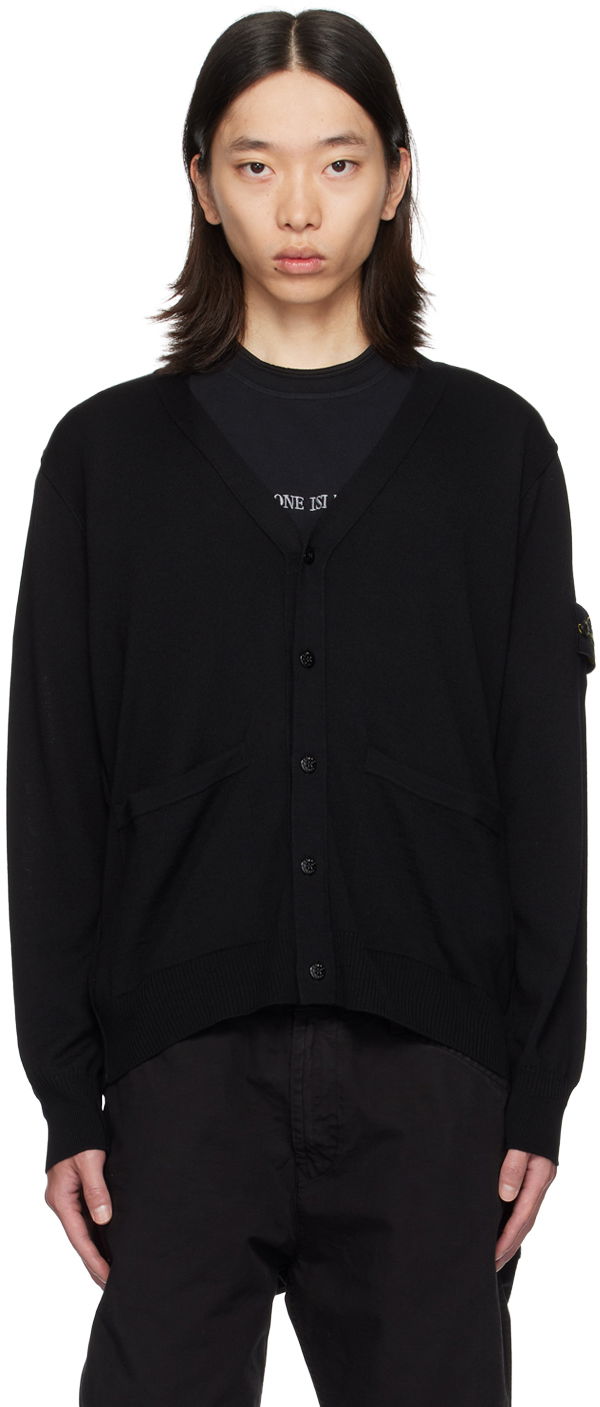 Džemper Stone Island Black Patch Cardigan Crna | 8115511C4