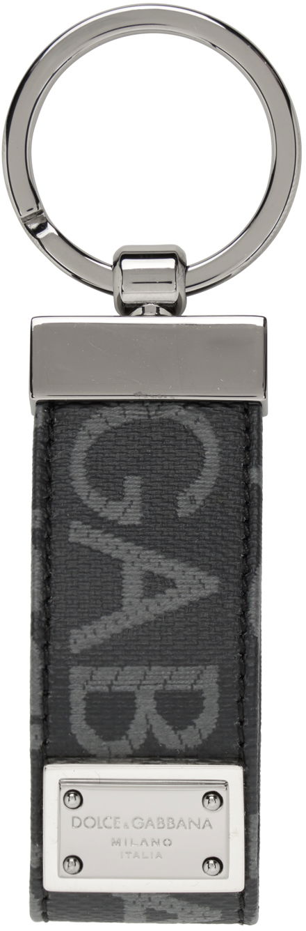Privjesci za ključeve Dolce & Gabbana Black Jacquard Keychain Crna | BP1371AJ705