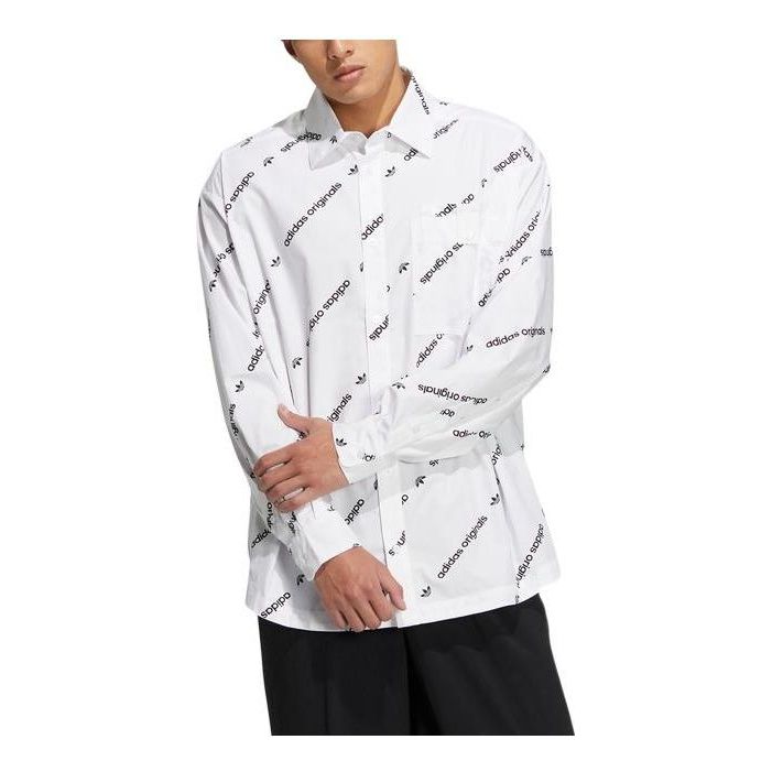 Košulja adidas Originals Alphabet Print Long Sleeve Shirt Bijela | HU1228