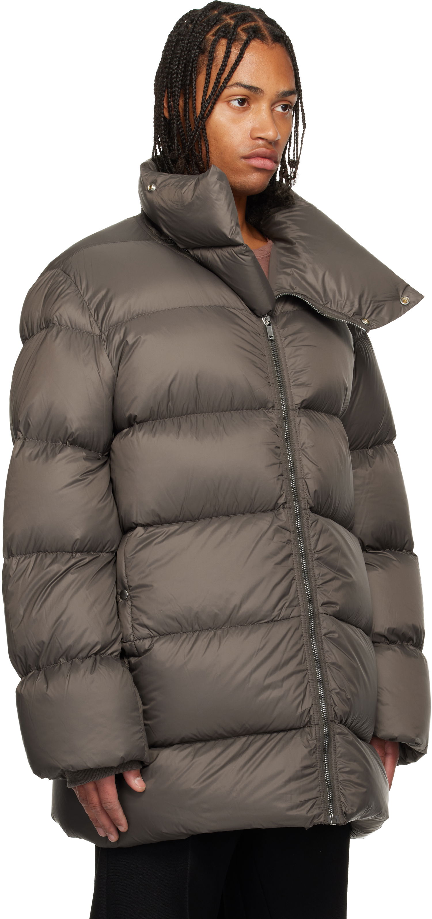 Pernata jakna Rick Owens Rick Owens Concordians Turtle Neck Puffer Coat Smeđa | RU02E1791 NPD3, 1