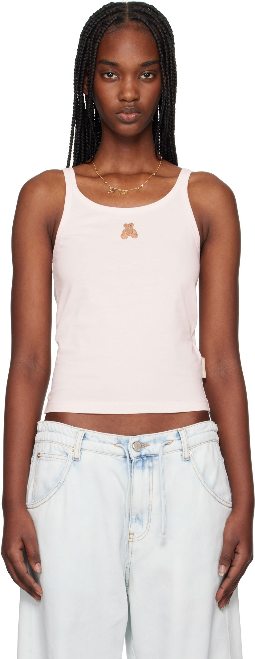Majica bez rukava Palm Angels Palm Angels Bear in Mind Tank Top Ružičasta | PWAD076S25JER0013C60