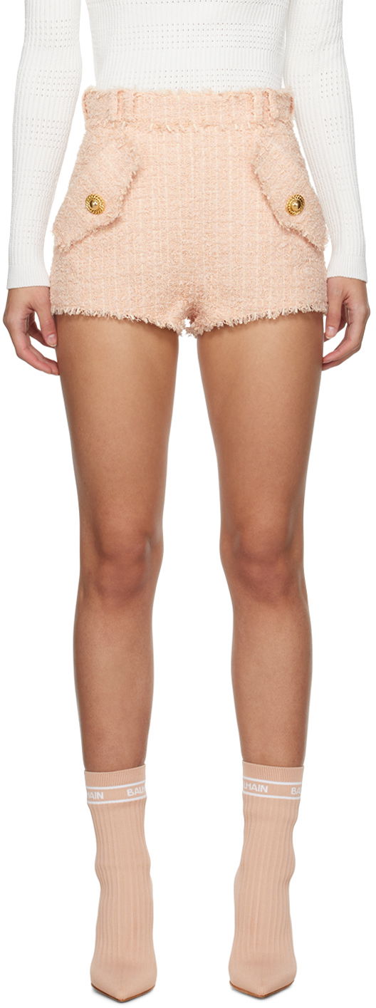 Kratke hlače Balmain Fringed Shorts Ružičasta | CF1PA232XF91