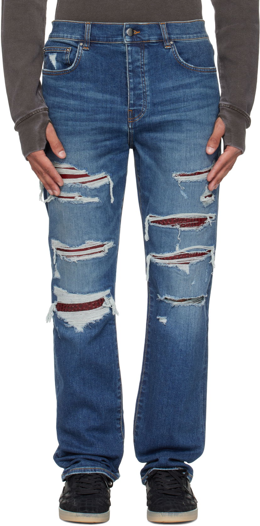 Jeans AMIRI AMIRI Croc Slim Thrasher Jeans Plava | AMDNSM1023