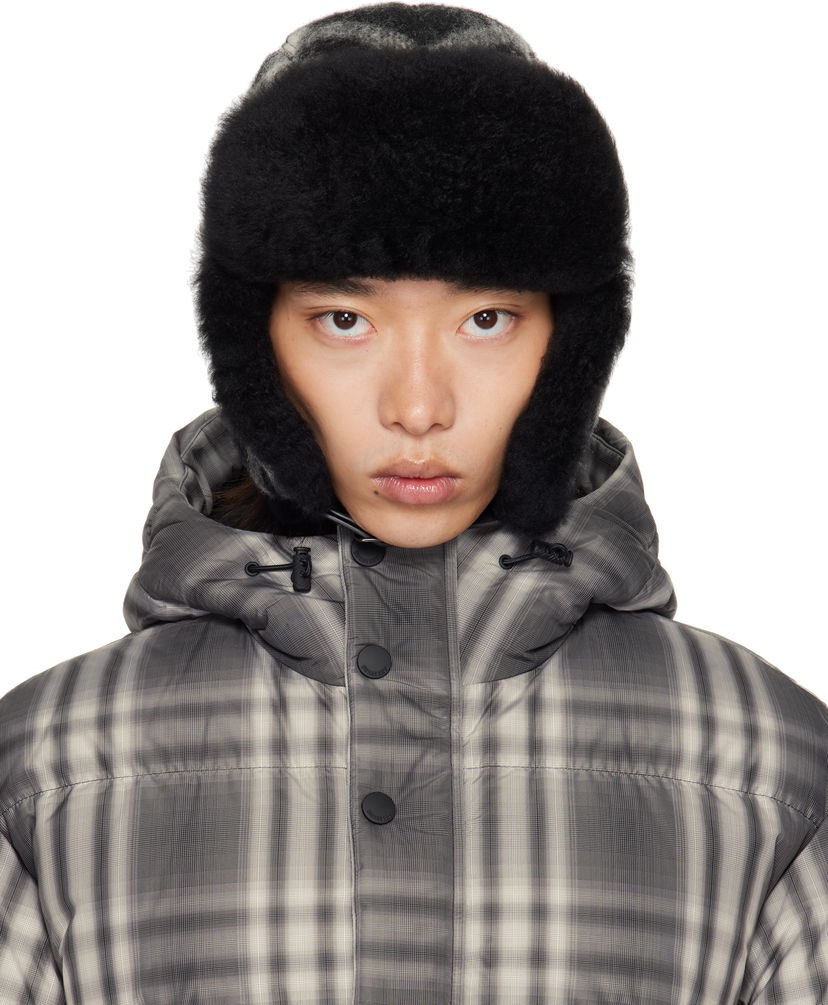 Šešir Burberry Burberry Check Wool Trapper Hat Siva | 8114830