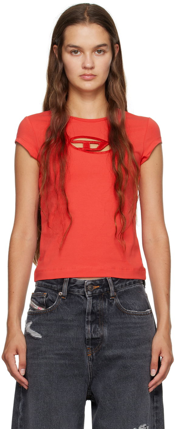 Majica kratkih rukava Diesel T-Angie T-Shirt Crvena | A06268 0AFAA