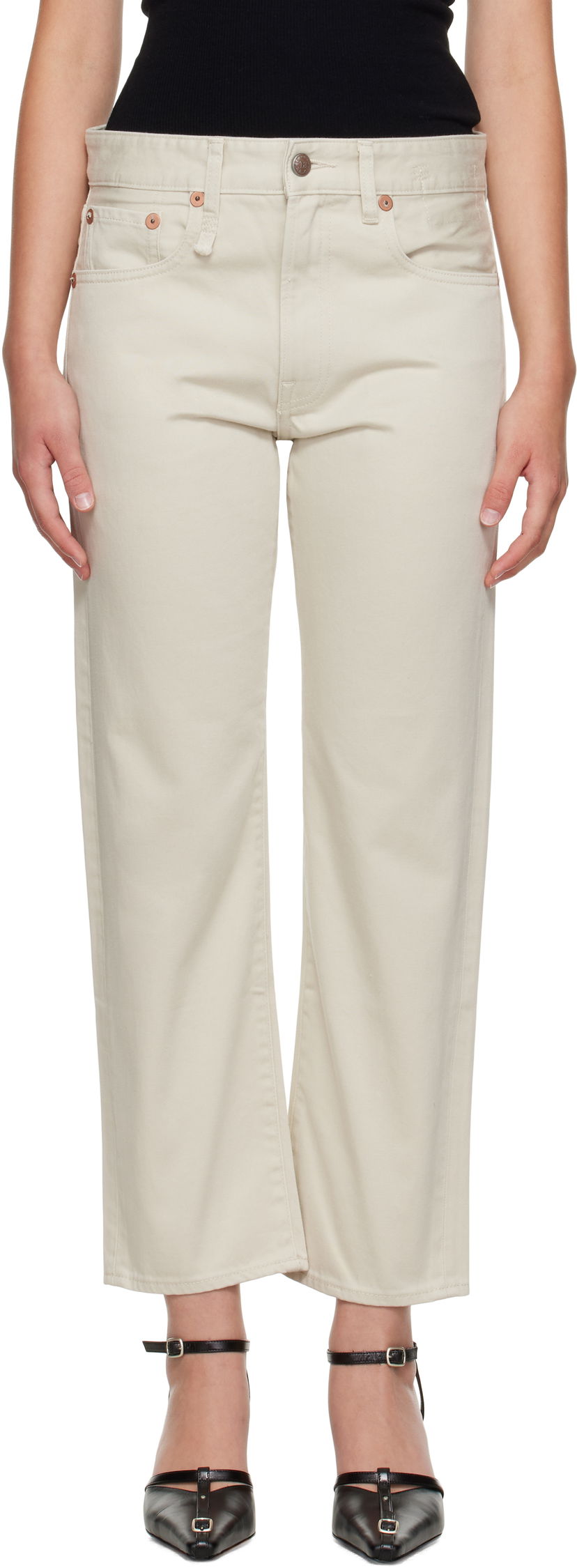 Jeans R13 R13 Romeo Straight-Leg Jeans Bež | R13WD103-D338A