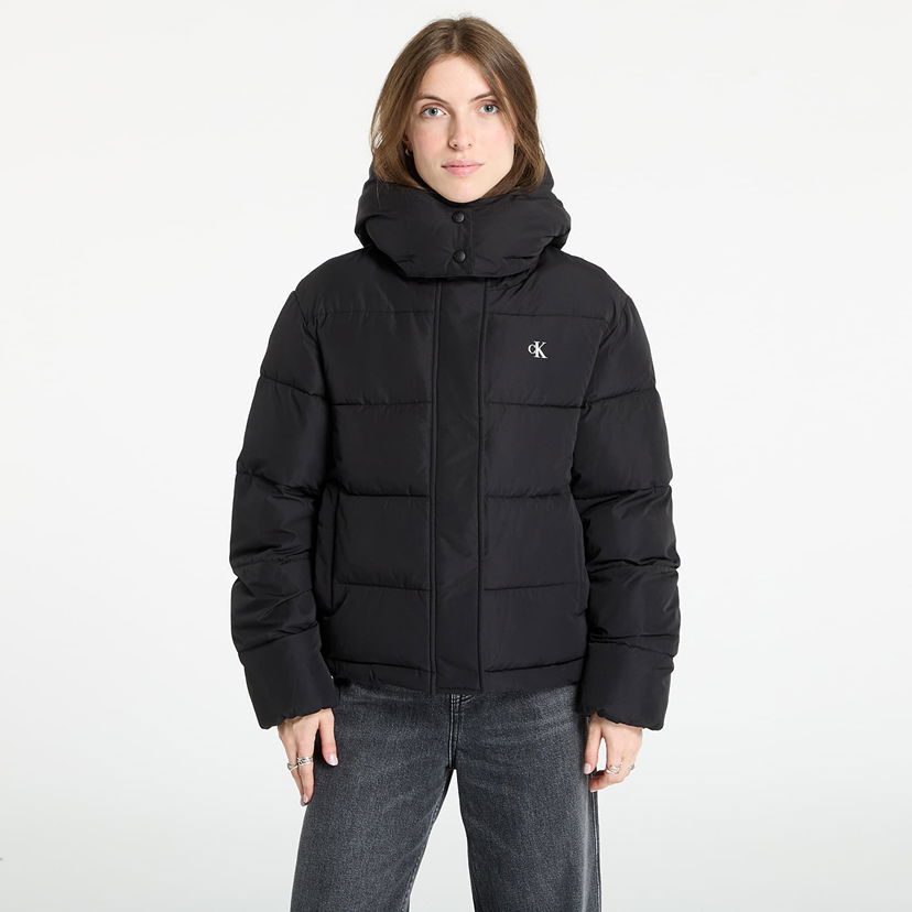 Pernata jakna CALVIN KLEIN Calvin Klein Jeans Matte Monologo Short Puffer Jacket Crna | LV047D513G UB1