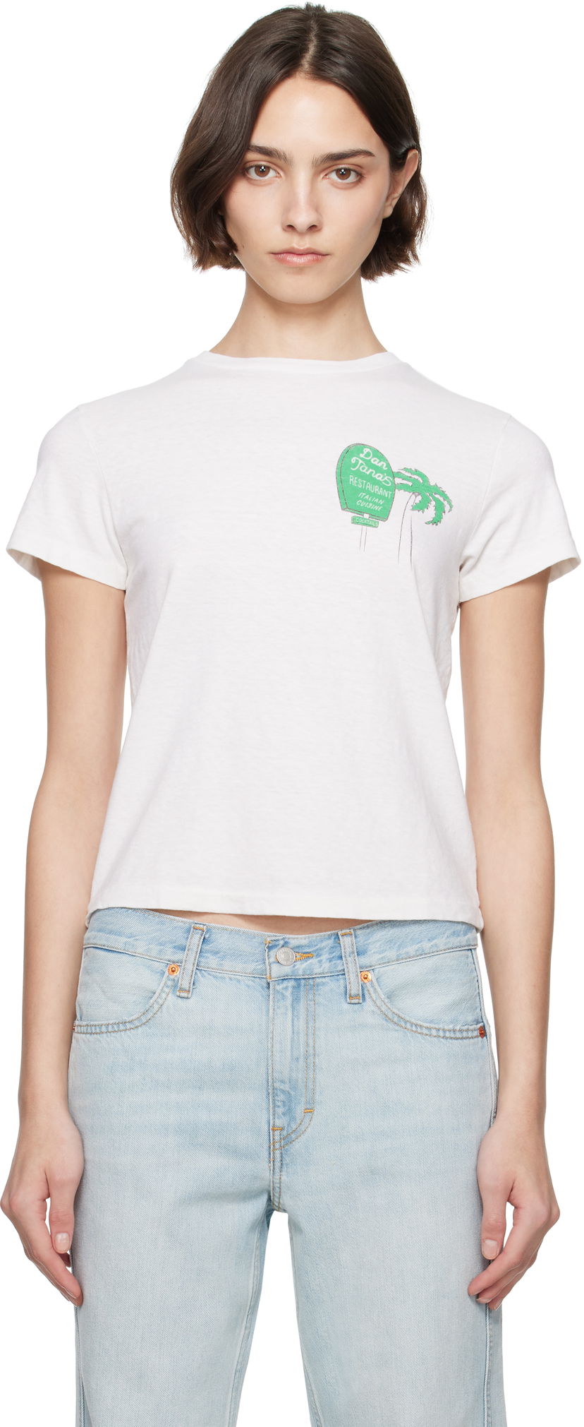 Majica kratkih rukava RE/DONE Re/Done Classic 'Dan Tana's' Sign T-Shirt Bijela | 024-02WCGT337