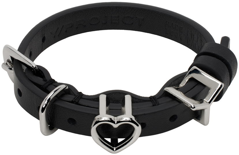 Narukvica Y/PROJECT Heart Belt Bracelet Crna | 640BR003