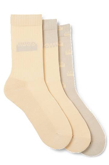 Čarape BOSS Three-Pack of Short Socks with Split Logos Bež | 50543174, 0