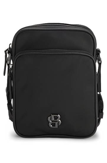 Torba za rame BOSS BOSS Twill Reporter Bag with Double B Monogram Crna | 50523462